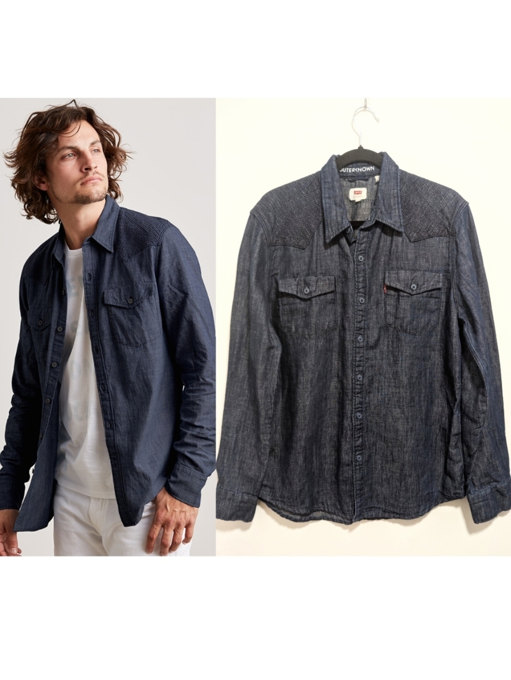 Levi’s x Outerknown | Western Hemp Blend Shirt In Deep Indigo
